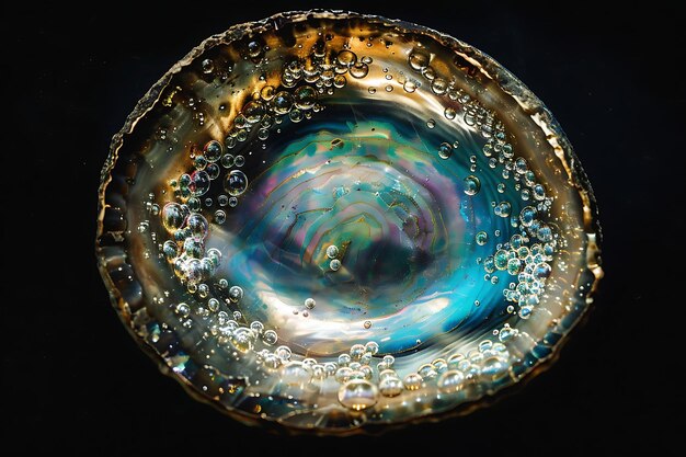 Elusive Iridescent Abalone Bubble With Mesmerizing Color Shi Texture Art Wallpaper Background