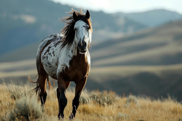 Photo elusive riderless mustang horse generate ai