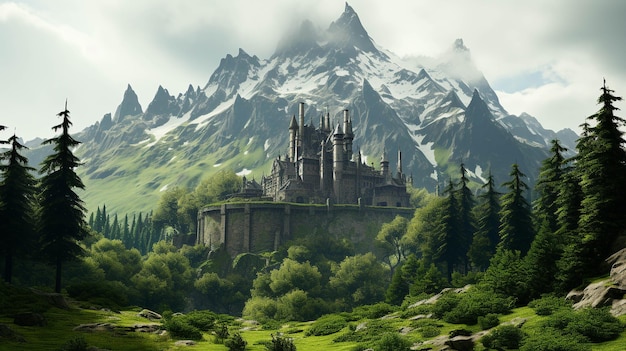 elven castle HD wallpaper photographic image