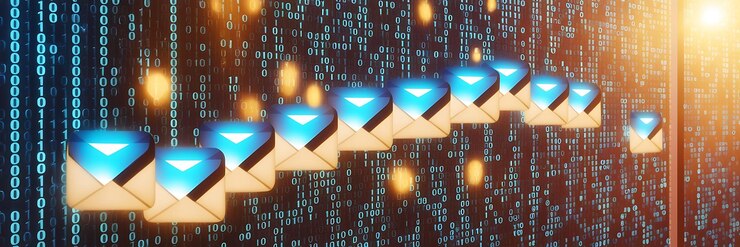 Photo email inbox filled with spam messages potential risks associated with clicking on links or opening attachments