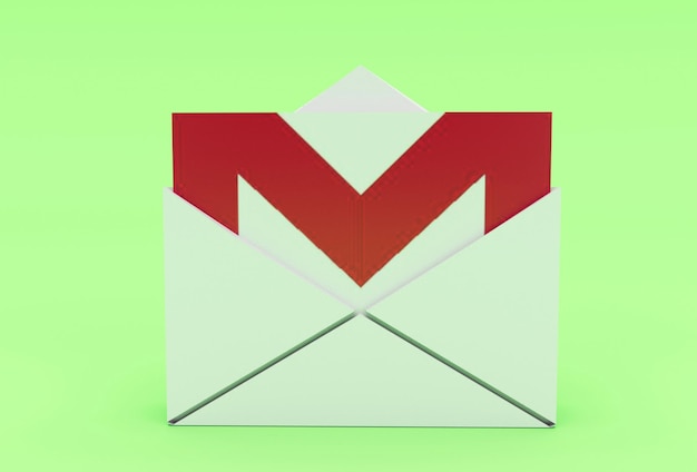 Email mail envelope Notification icon 3d illustration minimal 3d render