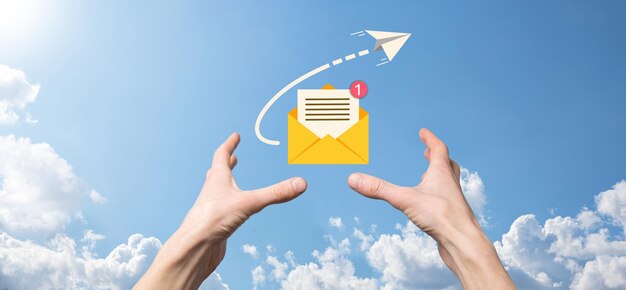 Email marketing and newsletter conceptContact us by newsletter email and protect your personal information from spam mail conceptScheme of direct sales in business List of clients for mailing