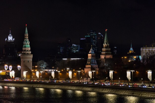 The embankment of the Moscow river near Kremlin in the night