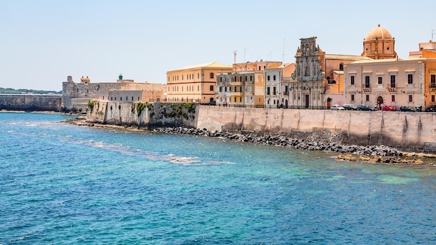 Embankment in Syracuse city in Sicily