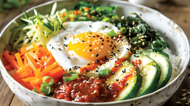 Photo embark on a flavorful adventure with tempting bibimbap
