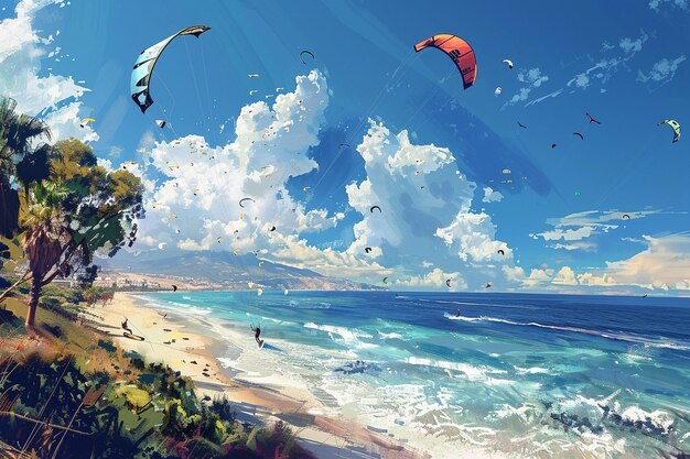 Embark on a journey where kitesurfers become airbo generative ai