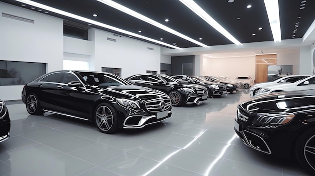 Embark on a mesmerizing car showroom tour and witness a curated selection of extraordinary automobiles that embody the pinnacle of design innovation Generated by AI