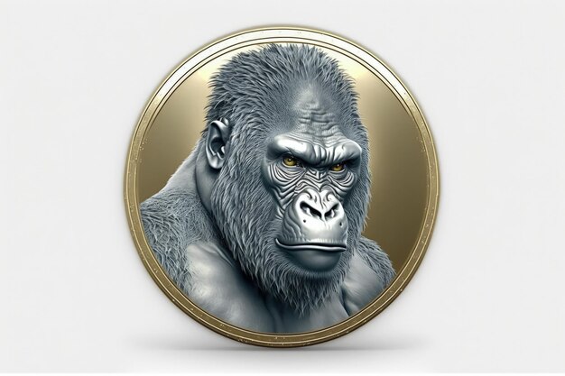 Embleem illustratie met een gorilla witte achtergrond Generatieve AI