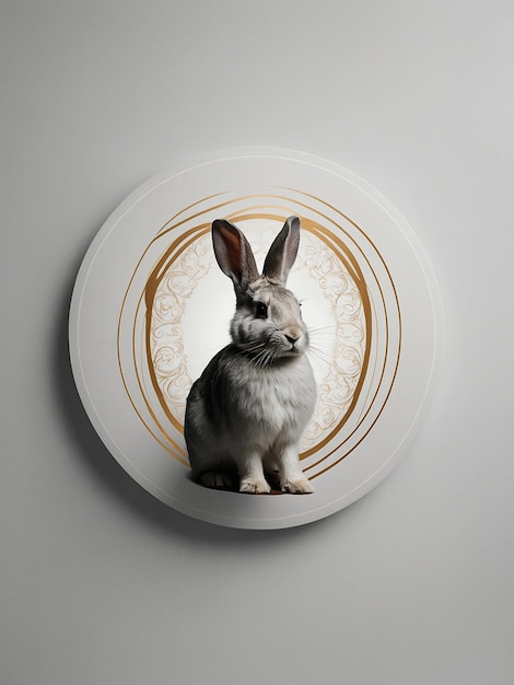 Emblem rabbit logo in circle