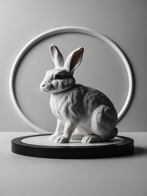 Emblem rabbit logo in circle