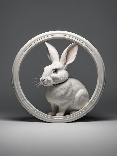 Emblem rabbit logo in circle