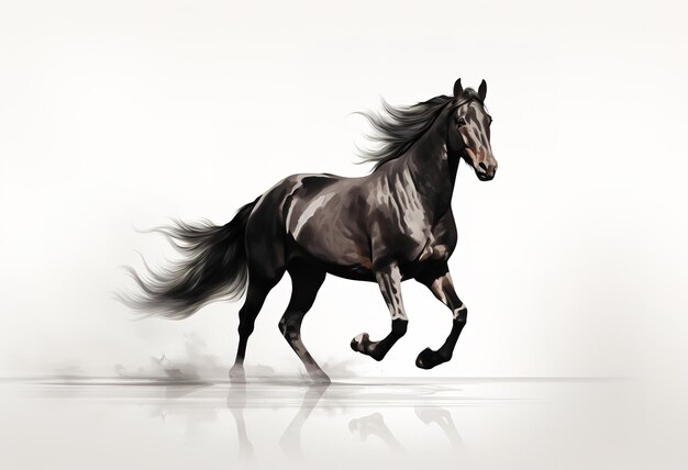 Embodying Freedom and Power Black Horse Running in the Wind A Captivating Display