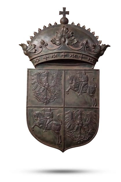 Embossed coat of arms of the polish lithuanian commonwealth isolate the coat of arms is isolated on