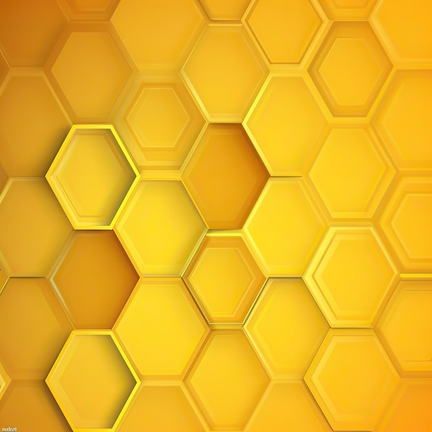 Embossed Hexagon background honeycomb yellow Background image generation AI