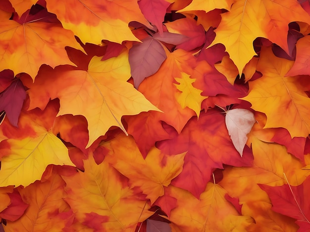 Embrace Autumn Magic Vibrant leaves in a beautiful fall display Perfect seasonal backdrop in vivid