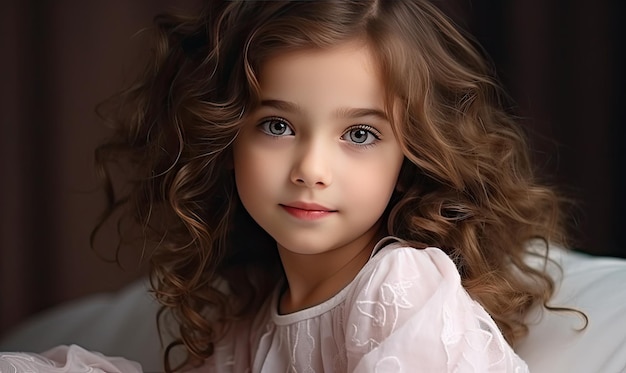 Embrace the divine beauty of a perfect human model showcasing a little girl with angelic qualities that evoke awe and wonder