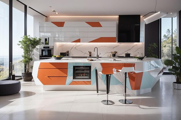 Embrace the future with futuristic kitchen decorgeometrics stateoftheart appliances