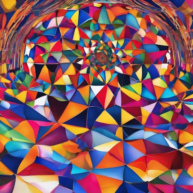 Embrace the joy dive into a cheerful kaleidoscope of colors and shapes in an abstract wonderland