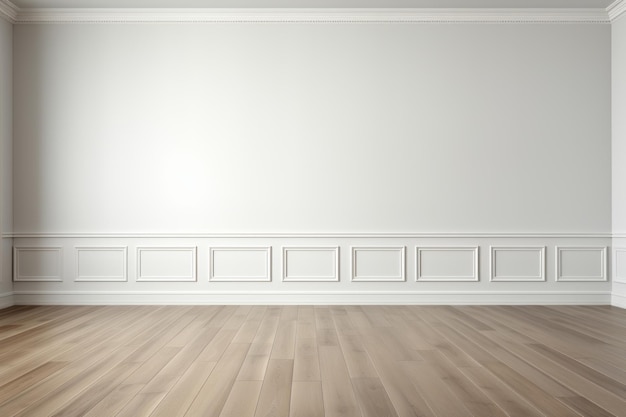 Photo embrace the simplicity of an empty white room with minimalist aesthetics harmonized by the gentle