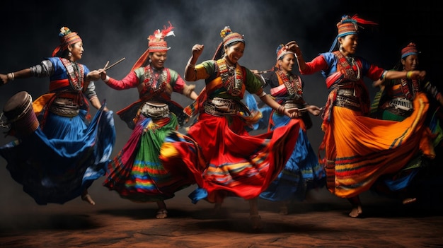 Photo embracing cultural heritage traditional clothing dances and festivals from various cultures