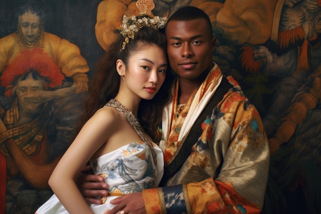 Embracing Diversity A Heartwarming Portrait of Love and Unity in a Multicultural Partnership