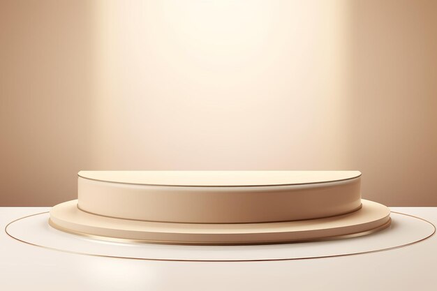 Embracing Elegance The Beige Product Podium Stage with a Stunning Cylinder Shape Design Element