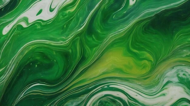 Embracing the enchanting charm of dynamic green liquid marble texture in abstract fantasy background