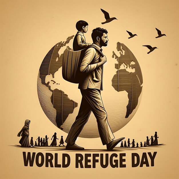 Embracing Humanity A Powerful Illustration for World Refugee Day