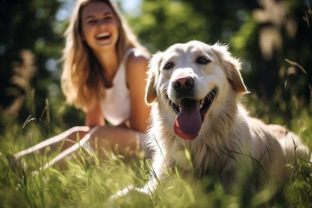 喜び を 受け入れる 犬 と 飼い主 の 間 の 心温まる 関係