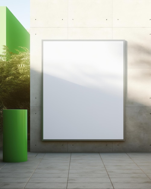 Embracing Modern Aesthetics Stunning OOH Mockup Illuminates a Sunlit Wall with Clean Intense Light