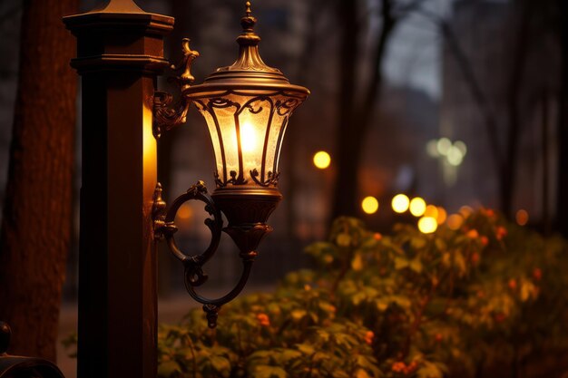 Очаровательная наружная лампа освещает архитектурную красоту