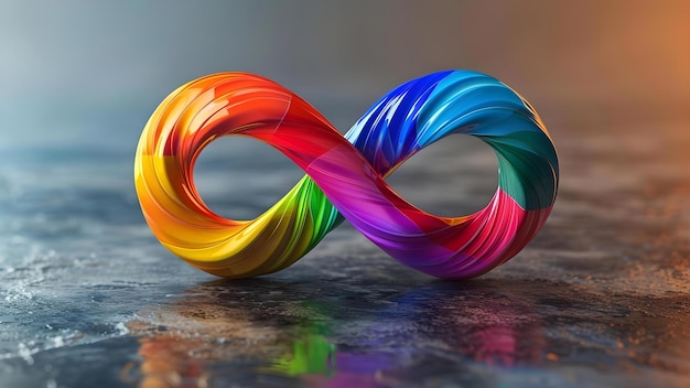 Photo embracing neurodiversity and adhd rainbow infinity symbol for autism awareness concept neurodiversity adhd rainbow infinity symbol autism awareness