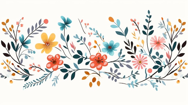 美しい花の刺繍サークル パターン カラフルな花束が白い背景で隔離 Flo