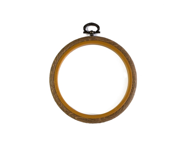 Embroidery hoop frame isolated on white background