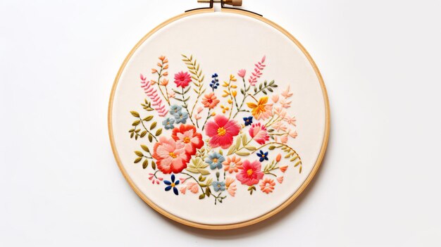 Photo embroidery hoop isolated on a white background