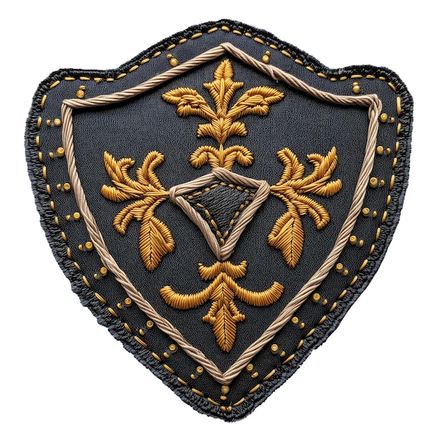 Photo embroidery shield badge