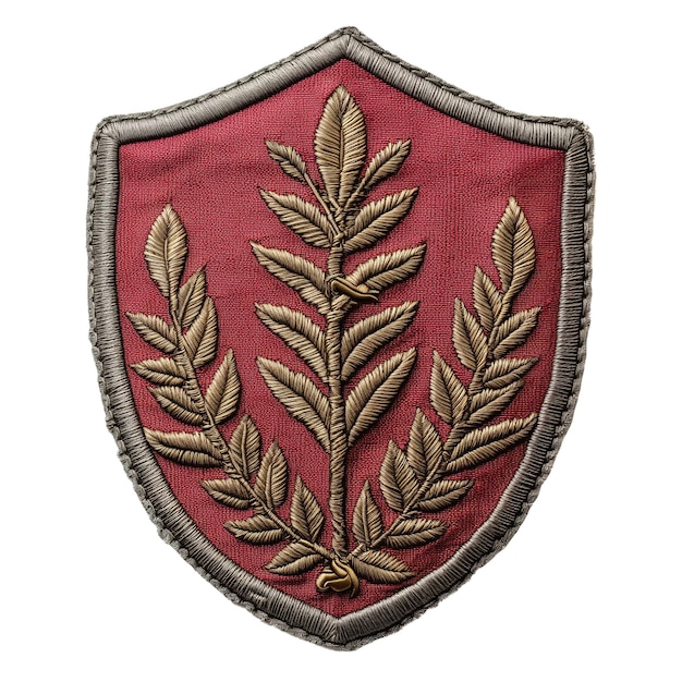 Photo embroidery shield badge