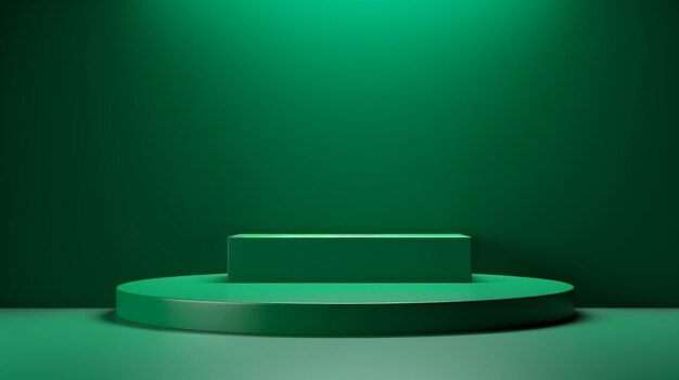 Emerald Crystal Abstract minimalistisch productpodium De scène voor productpresentatie 3D-kamer met geometrisch platform Podiumvoetstuk Ai-gegenereerd podiummodel voor een productadvertentie