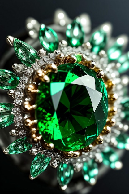 Foto emerald crystal close-up macro-opname foto textuur achtergrond