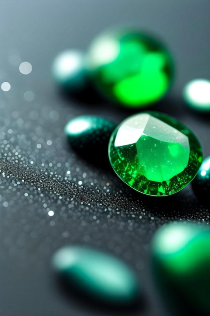 Emerald Crystal Close up Macro Shot Photo Texture Background