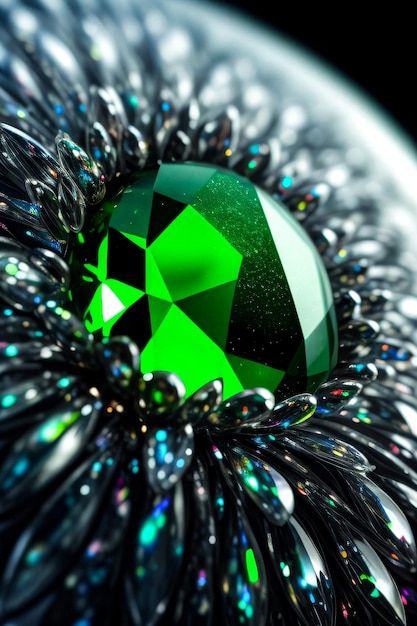 Emerald Crystal Close up Macro Shot Photo Texture Background