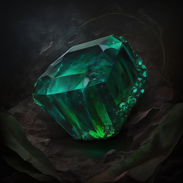 Emerald, dark background