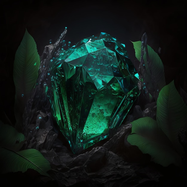 Emerald, dark background