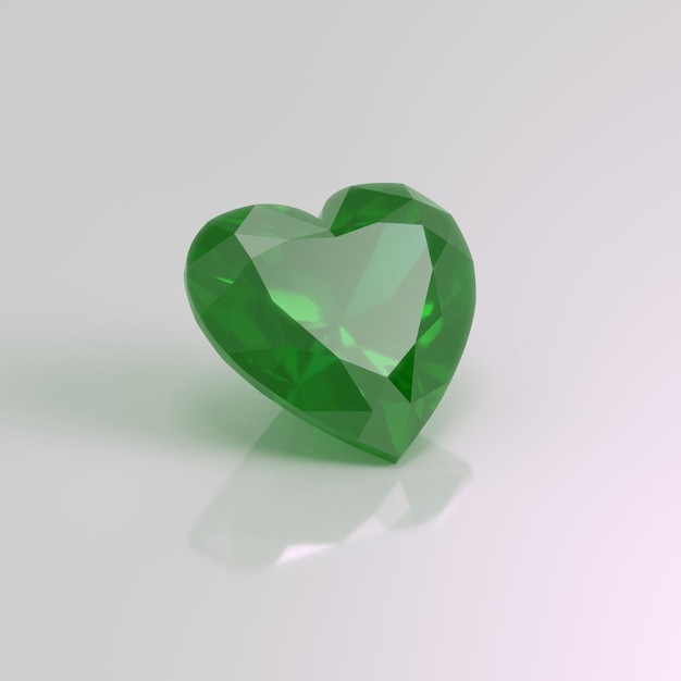 Emerald edelsteen hart 3D render