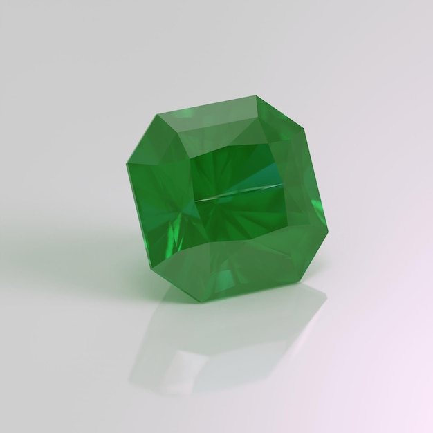 Emerald edelsteen stralend vierkant 3D render