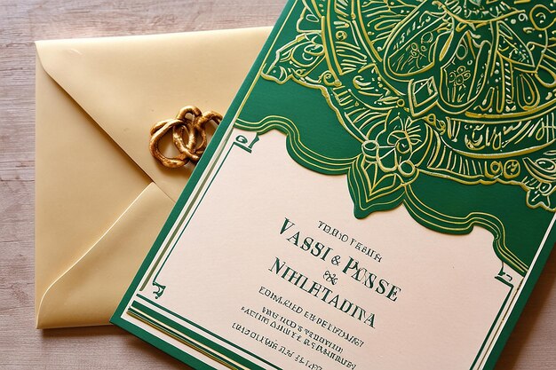 Photo emerald fassi henna wedding invitation unique exquisite designs
