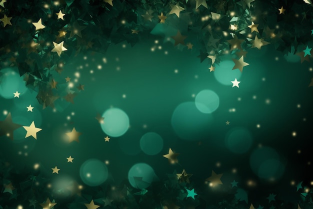 emerald green and gold background in the style of the stars art group