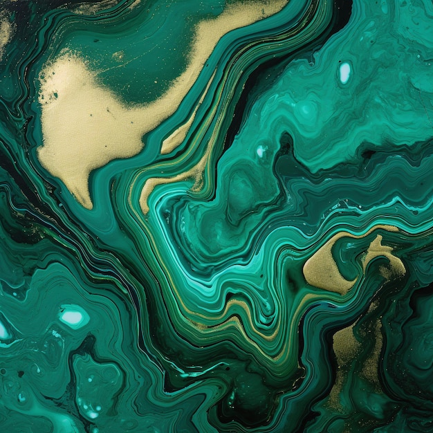 an emerald green and gold tile of natural stone with swirls of gold