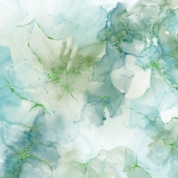 Emerald marble background Green alcohol inked texture Emerald stone with winking streaks