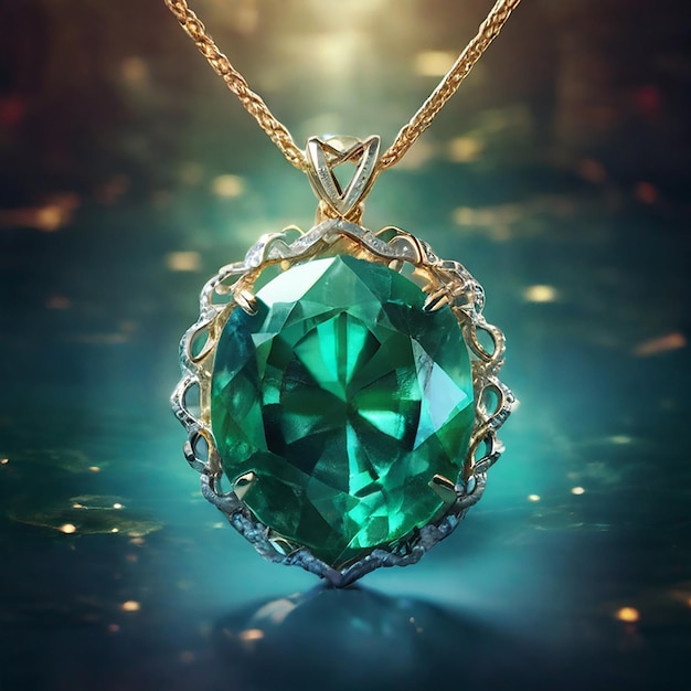 a emerald pendant generative ai